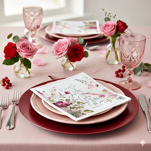 Serviette En Papier Fruit de l'Esprit floral rose (Créateur téléchargé)