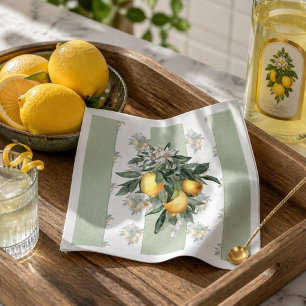 Serviette En Papier Fruit du citron Rayé vert et blanc