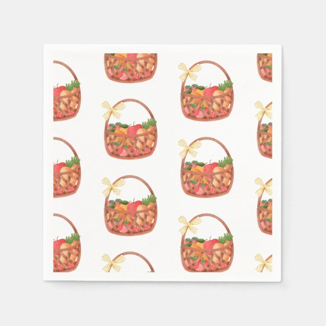 Serviette En Papier Fruit et végé corbeille (Devant)
