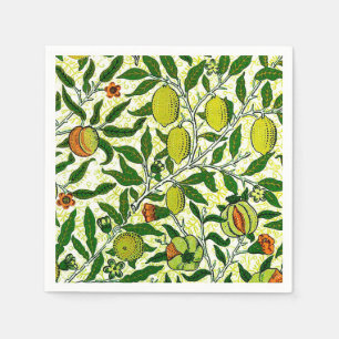 Serviette En Papier Fruit exotique de William Morris, jaune citron