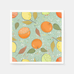 Serviette En Papier Fruit motif aux citrons, oranges