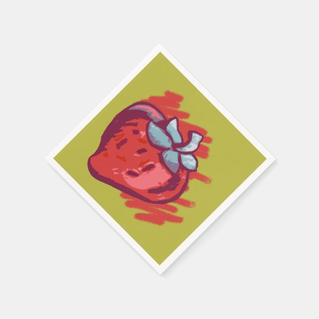 Serviette En Papier Fruit Motif fraises sur l'or fêté (Coin)