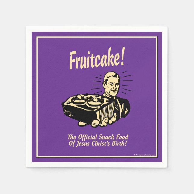 Serviette En Papier Fruitcake ! Nourriture Snack de la naissance de Jé (Devant)