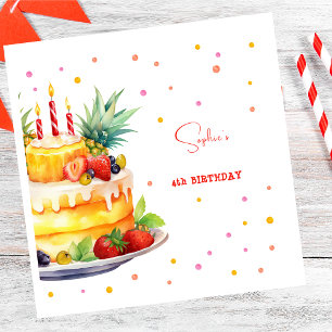 Serviette En Papier Fruits Anniversaire gâteau anniversaire