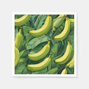 Serviette En Papier Fruits de banane et feuilles Humeur tropicale