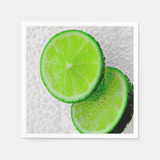 Serviette En Papier Fruits de citron vert frais Eau pétillante (Devant)