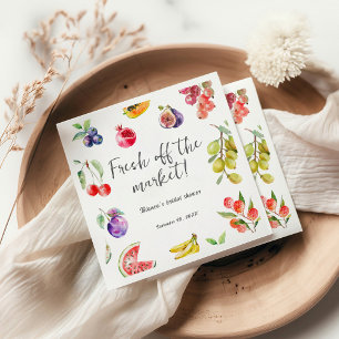 Serviette En Papier Fruits de marché frais : Baby shower pour futures