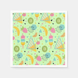Serviette En Papier Fruits d'été et formes géométriques serviettes