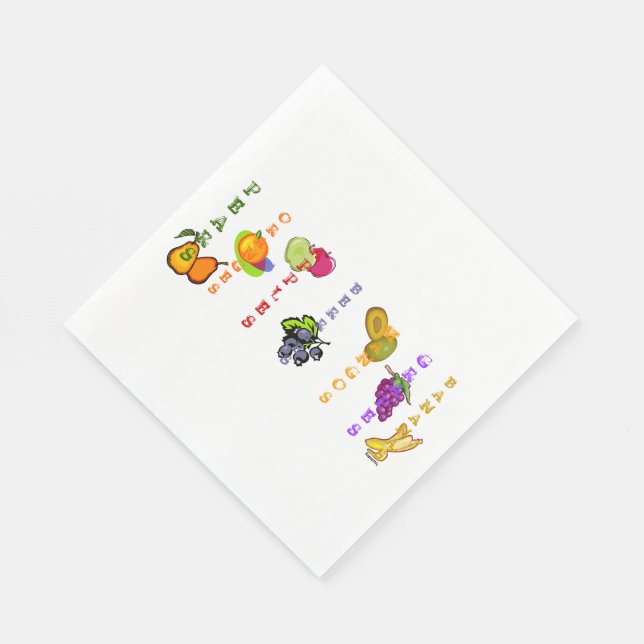 Serviette En Papier Fruits et bleuets (Coin)