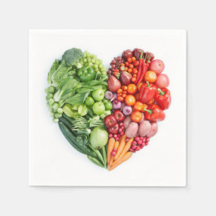 Serviette En Papier Fruits et légumes Coeur