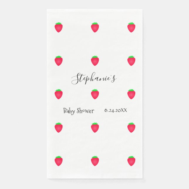 Serviette En Papier Fruits fraises Motifs Baby showers Garçons Filles (Devant)