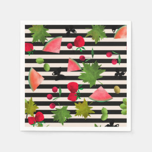 Serviette En Papier Fruits Fruits Fruits Fruits Fruits Aquarelles Cart