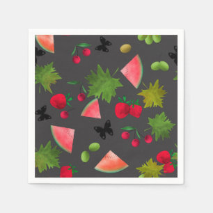 Serviette En Papier Fruits Fruits Fruits Fruits Fruits Aquarelles Cart