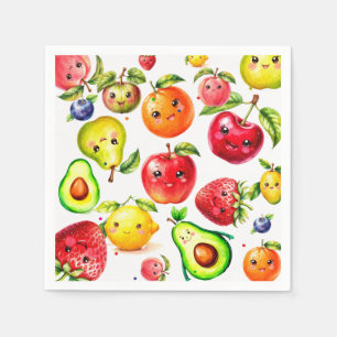 Serviette En Papier Fruits mignons Fille Anniversaire