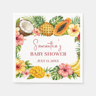 Serviette En Papier Fruits Tropicaux Ananas Baby Shower Hawaïen
