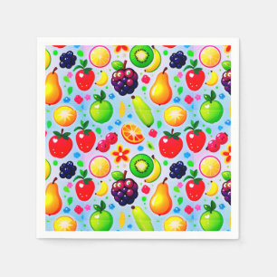 Serviette En Papier Fruits Tropicaux Vibrants