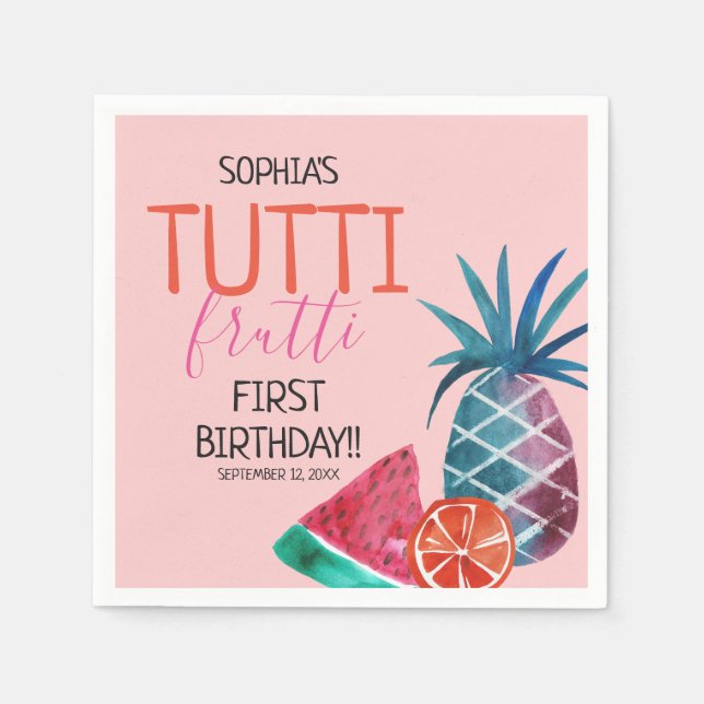 Serviette En Papier Frutti Tutti fête d'anniversaire (Devant)