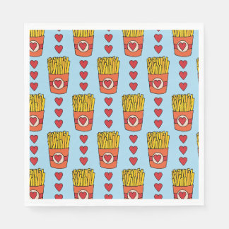 Serviette En Papier Fry Day I'm in Love | Punny Cartoon French Fries S
