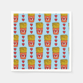 Serviette En Papier Fry Day Je suis amoureux | Punny Cartoon French Fr
