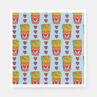 Serviette En Papier Fry Day Je suis amoureux | Punny Cartoon French Fr