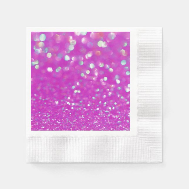 Serviette en papier fuchsia confetti (Devant)