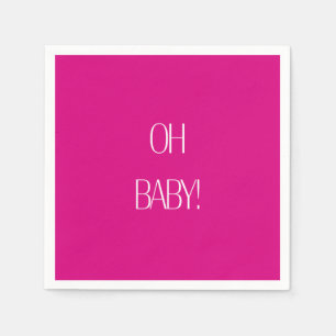 Serviette En Papier Fuchsia Oh Baby Baby shower Papier Napkin