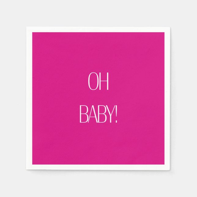 Serviette En Papier Fuchsia Oh Baby Baby shower Papier Napkin (Devant)
