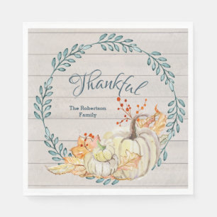 Serviette En Papier Fuites de la ferme rustique dans l'action de grâce