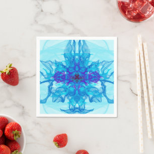 Serviette En Papier FUMÉE BLEUE - Art Fractal -