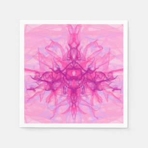 Serviette En Papier FUMÉE ROSE - Art fractal moderne et abstrait -