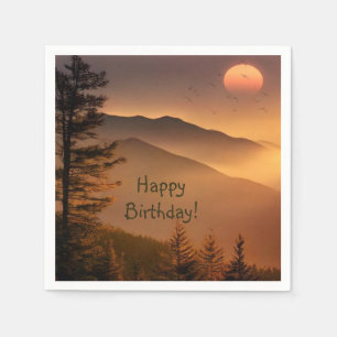 Serviette En Papier Fumkey Mountains Anniversaire Napkins