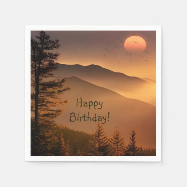 Serviette En Papier Fumkey Mountains Anniversaire Napkins (Devant)