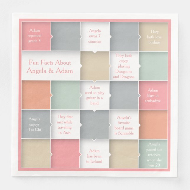 Serviette En Papier Fun Bride Groom Infographie Mariage personnalisé (Devant)