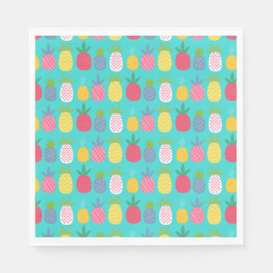 Serviette En Papier Fun ciel bleu coloré à motif d'ananas