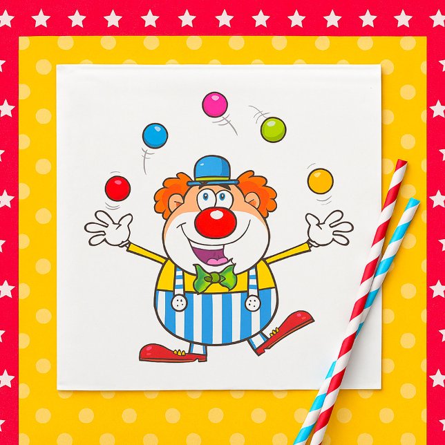 Serviette En Papier Fun Circus Clown Jongler des balles (Créateur téléchargé)