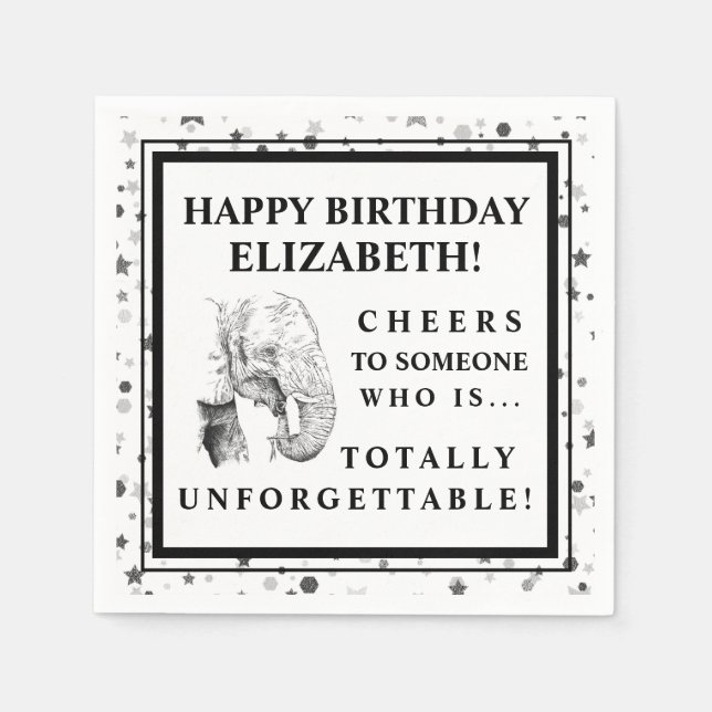 Serviette En Papier Fun Elephant Anniversaire de fête Napkins (Devant)