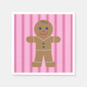 Serviette En Papier Fun et fantaisie Pain d'épices rose Homme