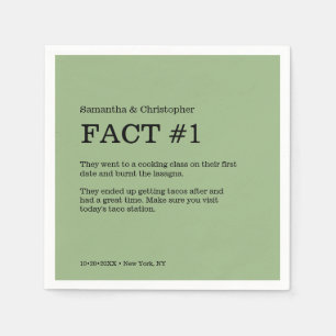 Serviette En Papier Fun Fact Green Mariage personnalisable