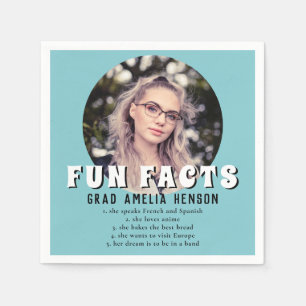 Serviette En Papier Fun Fact Mint Blue Graduate Photo Graduate