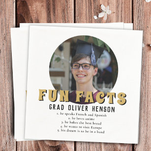 Serviette En Papier Fun Fact Modern Graduate Photo Graduate Party