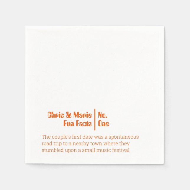 Serviette En Papier Fun Fact Napkin funky orange Mariage de cocktail h (Devant)
