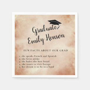 Serviette En Papier Fun Fact sur Graduate Watercolor Graduate