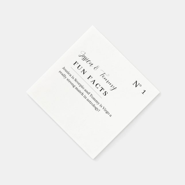 Serviette En Papier Fun Facts Abigaile Script Mariage (Coin)