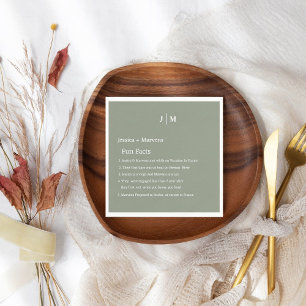 Serviette En Papier Fun Facts About the Newlyweds green sage mariage