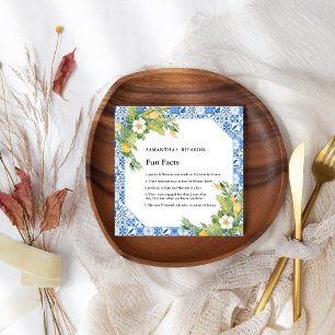 Serviette En Papier Fun Facts About the Newlyweds lemon mariage