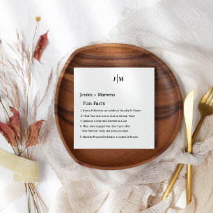 Serviette En Papier Fun Facts About The Newlyweds Modern mariage