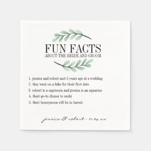 Serviette En Papier Fun Facts Branches Eucalyptus Personnalisées