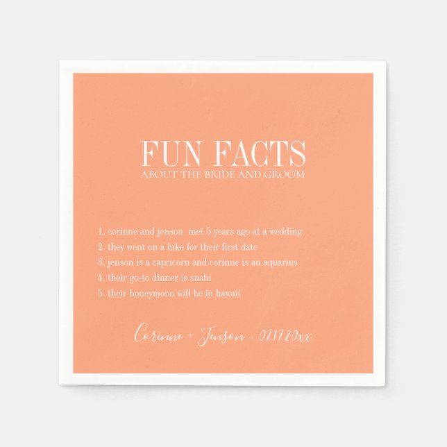 Serviette En Papier Fun Facts Cantaloupe Peach (Devant)
