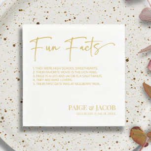 Serviette En Papier Fun Facts Champagne White Classic Minimal Mariage