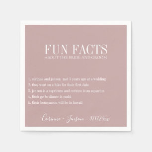 Serviette En Papier Fun Facts Dusty Mauve Personnalisé